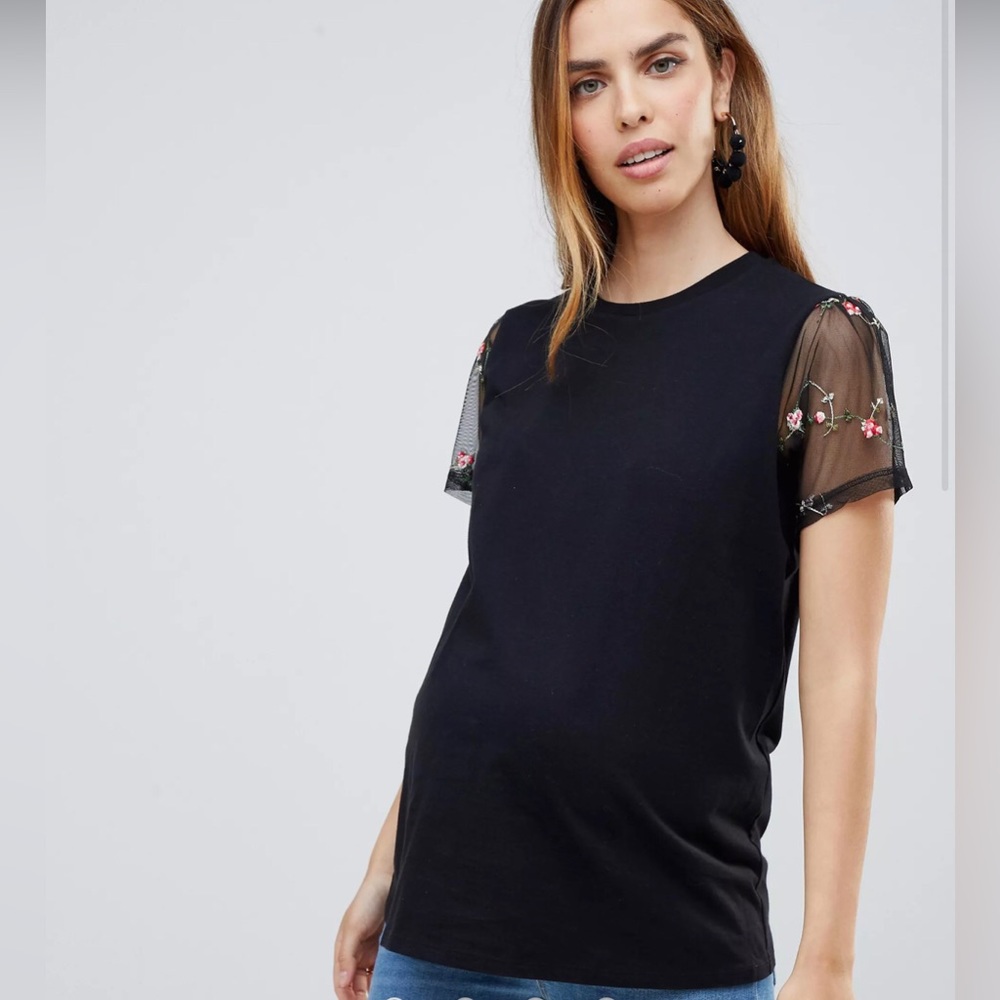 NWT ASOS Maternity Floral Embroidered Shirt
